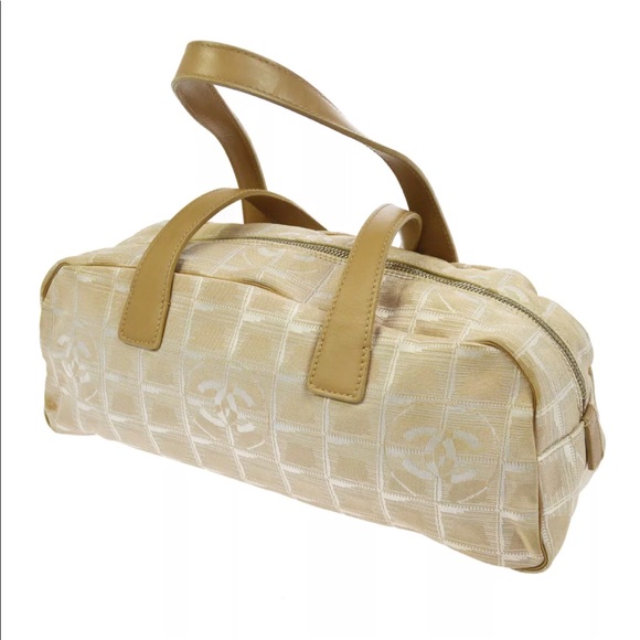 Chanel CC Travel Line Beige Nylon Handbag - Picture 2 of 12